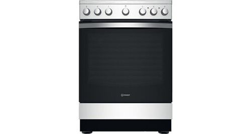 Indesit Cuisiniere, Inox, Table Vitroceramique, 60 Cm, 4 Zones De Cuisson, Four M5, Chaleur Tournante, Fonction Cook 2, Catalyse, 69L, Prechauffage Rapide, Programmer 120, Click&Clean, Lechefrite Anti-Adherent, 1 Grille, 1 Lechefrite, Cable Fourni