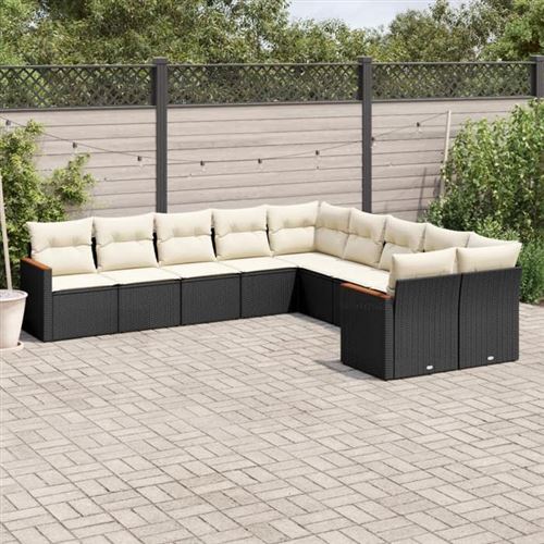 Non Communiqué Noir Salon De Jardin Modulable Vidaxl Resine Tressee 2 Pieces 10 Personnes
