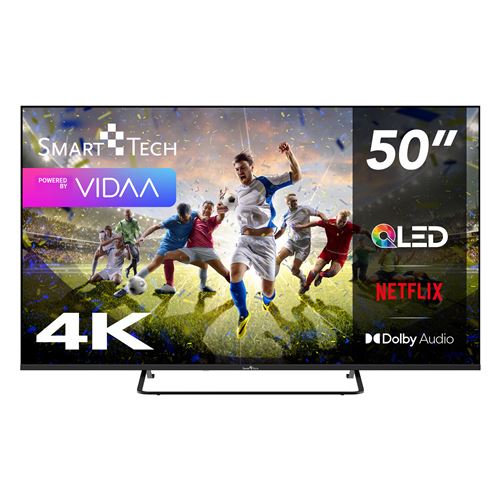 Smart Tech TV QLED 4K UHD 50' (126 cm) 50QV02K VIDAA TV 3xHDMI 2xUSB HDR 10 Dolby Audio