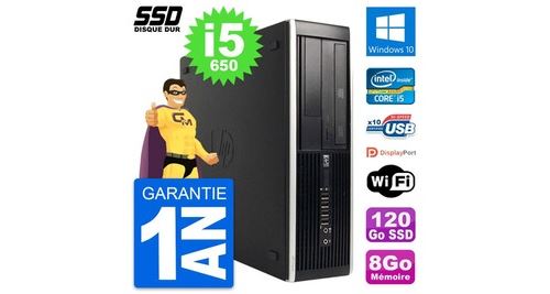 Pc hp 8100 elite sff intel core i5-650 ram 8go ssd 120go windows 10 wifi