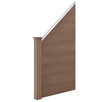 Clôture Inclinée Bois Composite WPC Marron 180 x 96 cm [neu.holz] - 1