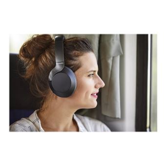 Philips TAH8505BK - Écouteurs avec micro - circum-aural - Bluetooth - sans fil, filaire - Suppresseur de bruit actif - isolation acoustique - noir