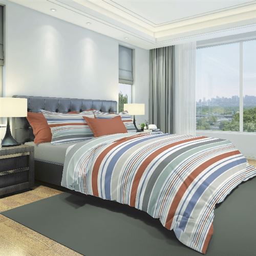 HOMEMANIA Ensemble d'enveloppes de couette Lucas - Multicouleur - 150 x 200 cm