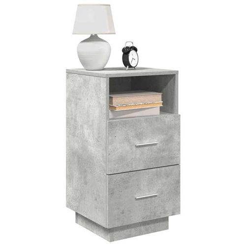 vidaXL Tables de chevet 2 pcs avec 2 tiroirs gris béton 36x36x68 cm, table d'appoint, armoire de lit, table d'appoint 858585