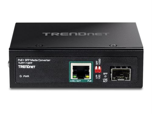 Trendnet Sfp To Gigabit Power Over Ethernet+ Media Converter Noir