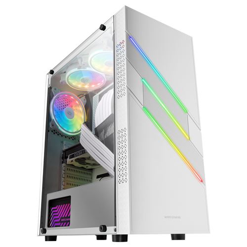 Non Communiqué Blanc Boîtier Pc Gaming Atx Xl Mars Gaming Mc-U3 Triple Front Argb, Ventilateur Argb 12Cm