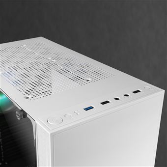 Boîtier PC MARS GAMING Tour XXL E-ATX MCV3 Blanc Fenêtre Frontale et  Latérale en Verre Trempé
