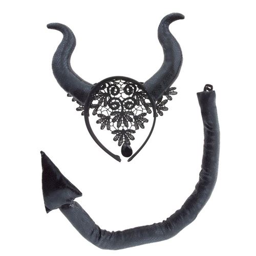 2 accessoires déguisement diable gothique noir - - multicolore - générique 94072