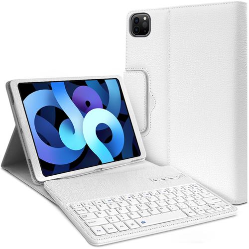 Karylax - Étui Blanc avec Clavier Azerty Bluetooth pour Apple iPad