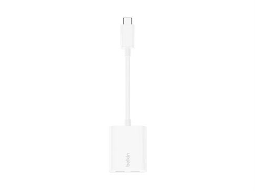 Adaptateur Belkin RockStar avec 2 ports USB-C Blanc + recharge