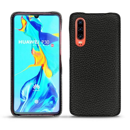 Coque cuir pour Huawei P30 - Coque arrière - Cuir Ambition - Noir - NOREVE