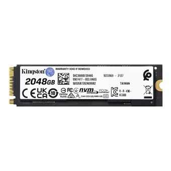 Kingston KC3000 - SSD - 2048 Go - interne - M.2 2280 - PCIe 4.0 (NVMe) - pour Intel Next Unit of Computing 12 Pro Kit - NUC12WSKi5