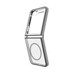 Coque pour Galaxy Z Flip6 Hybrid Soft avec Aimant Snap QDOS Gris