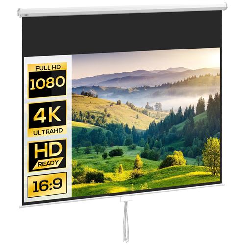HOMCOM - Écran de projection - 120 pouces - 16:9 - 4K HD - Blanc - Image 2