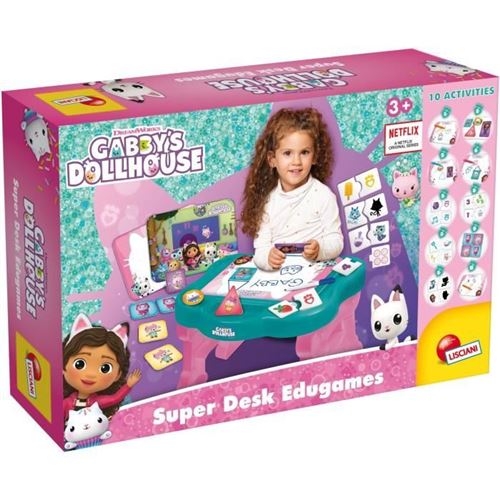 Non Communiqué Multicolore Table Éducative - Lisciani - Gabby's Dollhouse - Super Desk - Jeux Logiques - Personnages Animés - Activités Ludiques