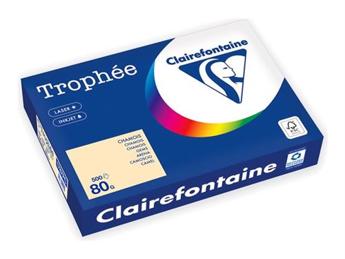 Clairefontaine Trophée - 107 micromètres - chamois - A4 (210 x 297 mm) - 80 g/m² - 500 feuille(s) zéro plastique - papier teinté