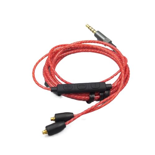 Câble MMCX avec contrôle microphone pour casque Logitech UE 900 Rouge