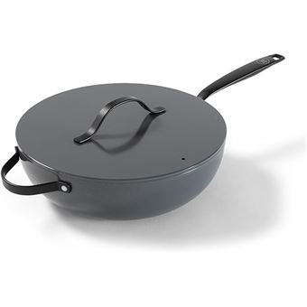 Poêle Wok - BE Living Ø 30 cm Induction Convient à Toutes Sources de Chaleur Gris - 1