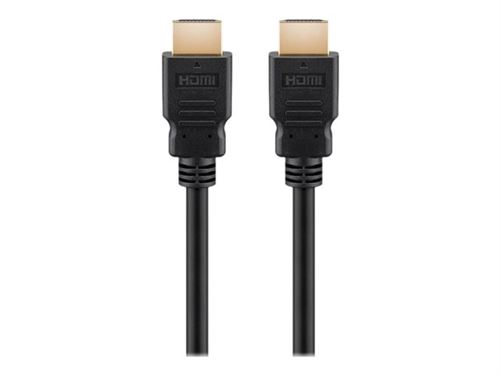 goobay - Hoge snelheid - HDMI-kabel met ethernet - HDMI male naar HDMI male - 1.5 m - zwart - rond, 8K ondersteuning