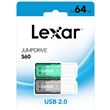 Pack de 2 clés USB 2.0 Lexar JumpDrive S60 64 Go Argent et Vert