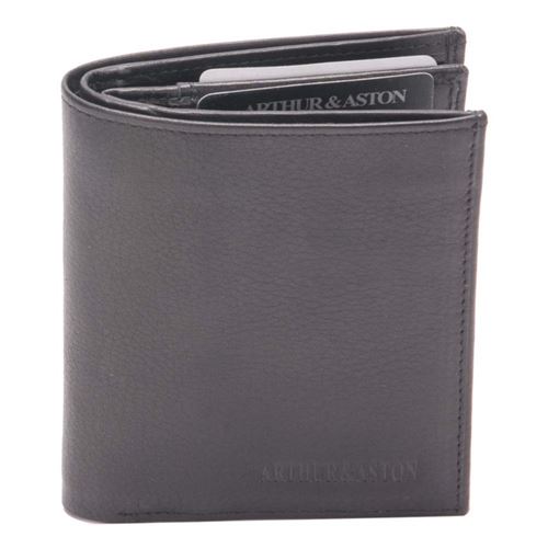  Arthur & Aston - Portefeuille en cuir ""Pablo"" noir - 10 x 12 x 1.5 cm - Noir 