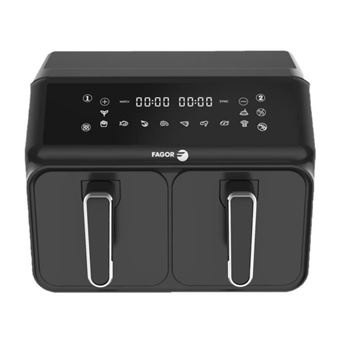 Airfryer 8L - Fagor - Friteuse Sans Huile 2 Cuves De 4L - 2200W - 8 Programmes - Noir - 1