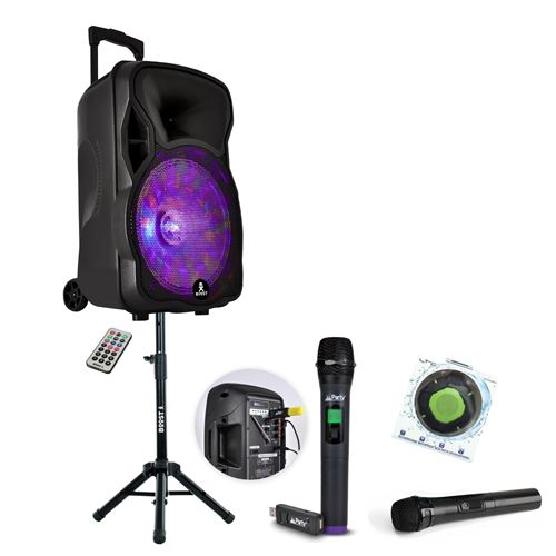Enceinte Karaoke sur batterie 600W BOOST-MOBILE12-SET Bluetooth USB - 2  Micros - Pied - Câble - Enceinte Waterproof Offerte, Enceintes, baffle et  amplis DJ, Top Prix