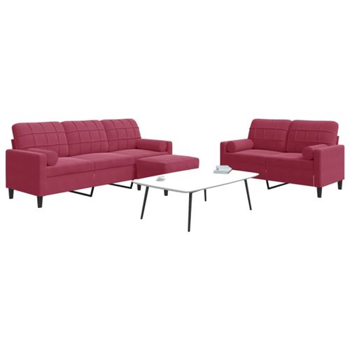 Vidaxl Ensemble De Canapés 3 Pcs Avec Coussins Et Traversins Velours - Image 3