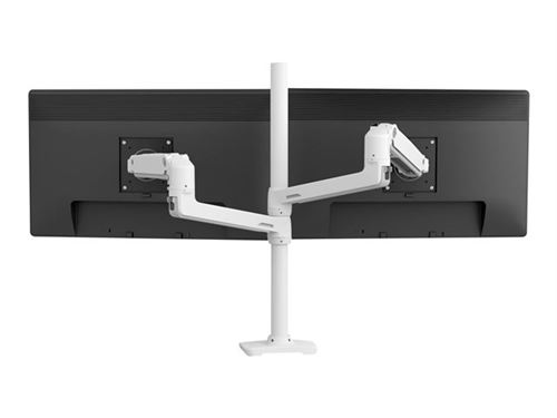 Ergotron LX - Kit de montage (bras d'empilage double, poteau haut) - pour 2 écrans LCD - aluminium - blanc - Taille d'écran : jusqu'à 40 pouces - montrable sur bureau