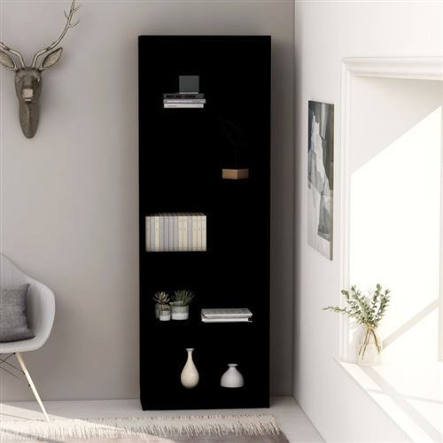 vidaXL Bibliothèque à 5 niveaux Noir 60x24x175 cm Bois d’ingénierie