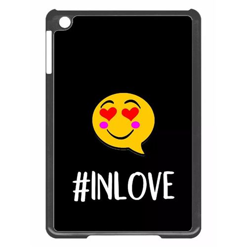 Coque tablette My-Kase pour iPad mini 2 - hashtag in love smiley fond noir - Plastique Noir