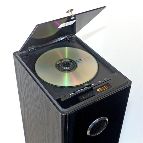 Tour de son blanche avec lecteur cd, bluetooth, fm et usb, 60w