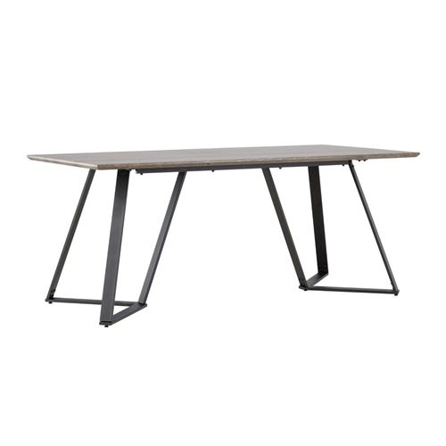 Non Communiqué Marron Table A Manger Fixe Sans Tiroir 6 Personnes Carre En Bois L 180 Cm