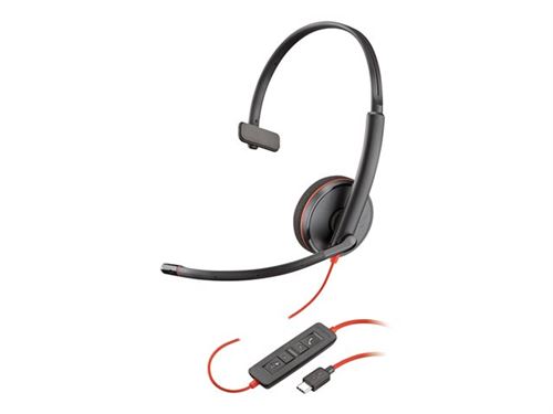 Plantronics Poly Blackwire C3210 Usb-C - 3200 Series - Micro-Casque - Sur-Oreille - Filaire - Usb-C - Noir