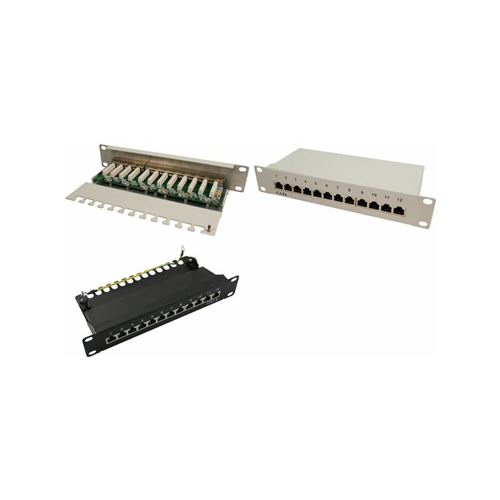 LogiLink Patch Panel Desktop - Patchpaneel - RJ-45 X 12 - grijs, RAL 7035 - 10