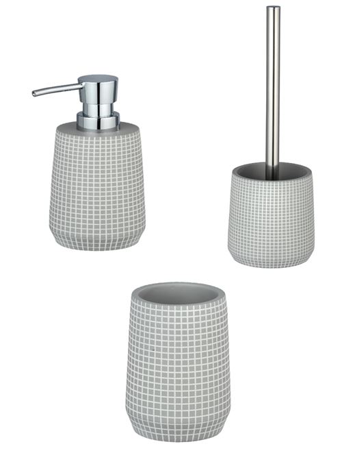 Wenko - Set d'accessoires de salle de bain design Ohrid - Gris - Ohrid