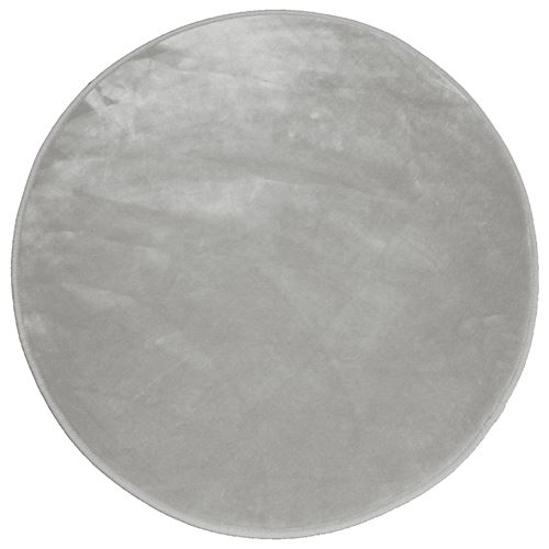 Tapis rond (0) 90 cm velours uni louna Gris