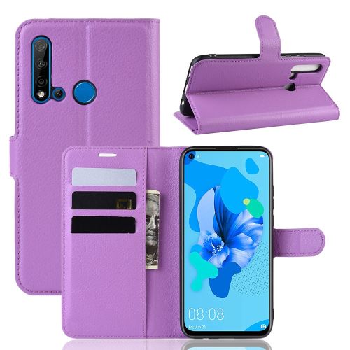 Etui en PU litchi violet pour votre Huawei P20 lite (2019)/Nova 5i