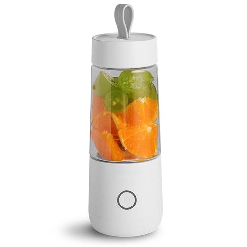 Mini presse-agrumes Mélangeur à jus électrique Coupe de jus 350ml Portable pour la maison (blanc)