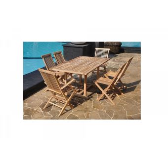 Le Wetar Salon De Jardin Teck 6 8 Pers 4 Et 2 Fauteuils Chaises