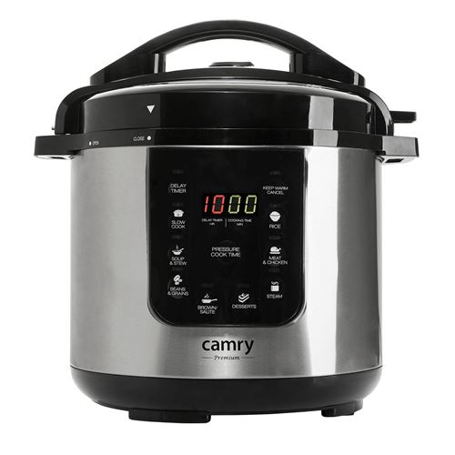 Camry CR6409 Cuisinière Express Programmable, Mijoteuse, 6 litres, Poêle antiadhésive 1500W Plata