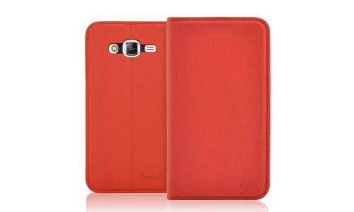 Etui Folio rouge Fonex série Book Classic pour Samsung Galaxy J5 SM-J500F