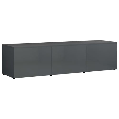 vidaXL Meuble TV Gris brillant 120x34x30 cm Aggloméré