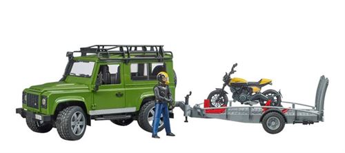 Bruder 4x4 Land Rover Defender & remorque moto Ducati