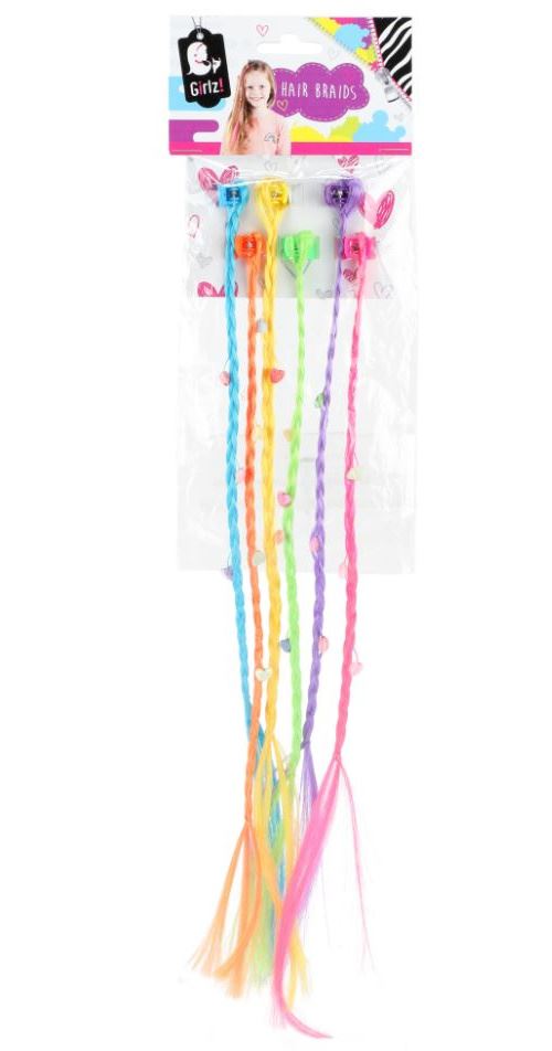 Toi-Toys tresses Girlz!de couleur à clipser filles polyester 6 pièces