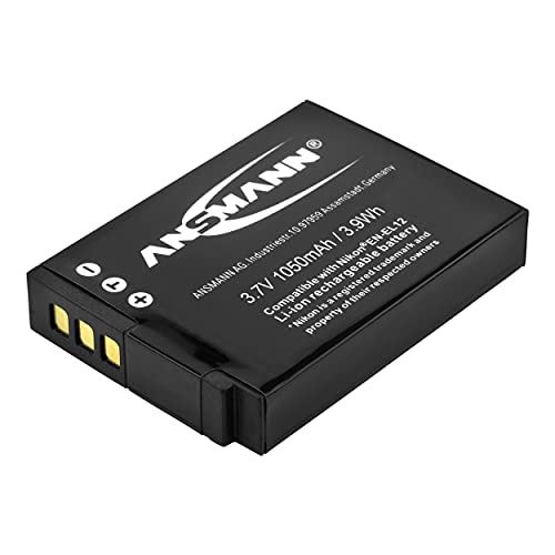 ANSMANN A-Nik EN EL 12 - Pile pour appareil photo - Li-Ion - 900 mAh - pour Nikon Coolpix A1000, A900, AW120, AW130, P340, S9600, S9900, W300; KeyMission 170, 360