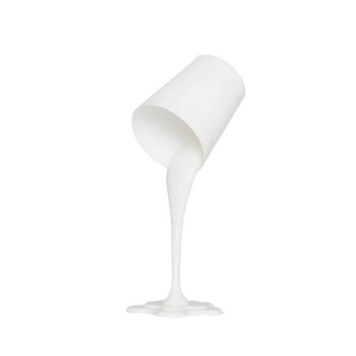 HOMEMANIA Lampe de Bureau Fantasy - pour Table, Bureau, Table de Nuit - Blanc 13 x 13 x 38 cm, 1 x E27, 24W