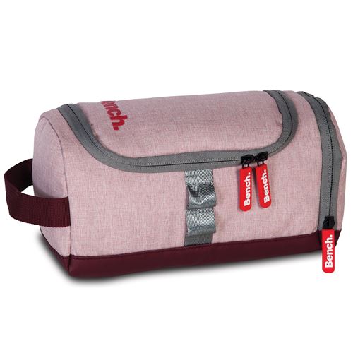 Bench trousse de toilette 25 x 12 x 12 cm polyester/cuir artificiel rose