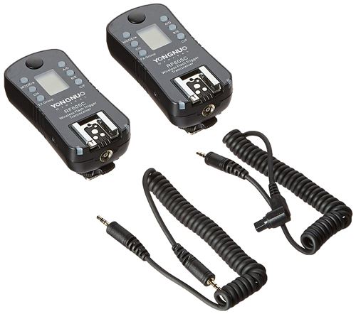 Yongnuo Rf605c Lot De 2 Déclencheurs Sans Fil Pour Appareil Photo Canon (2,4 Ghz, 100 M, Aaa) Noir