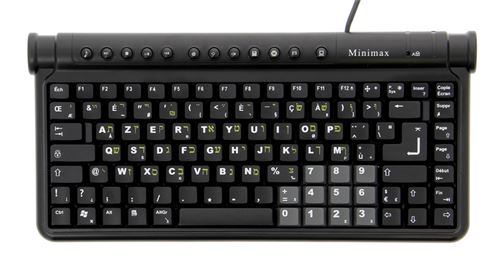Clavier Français Hebreu AZERTY Minimax Akor, format ultra compact
